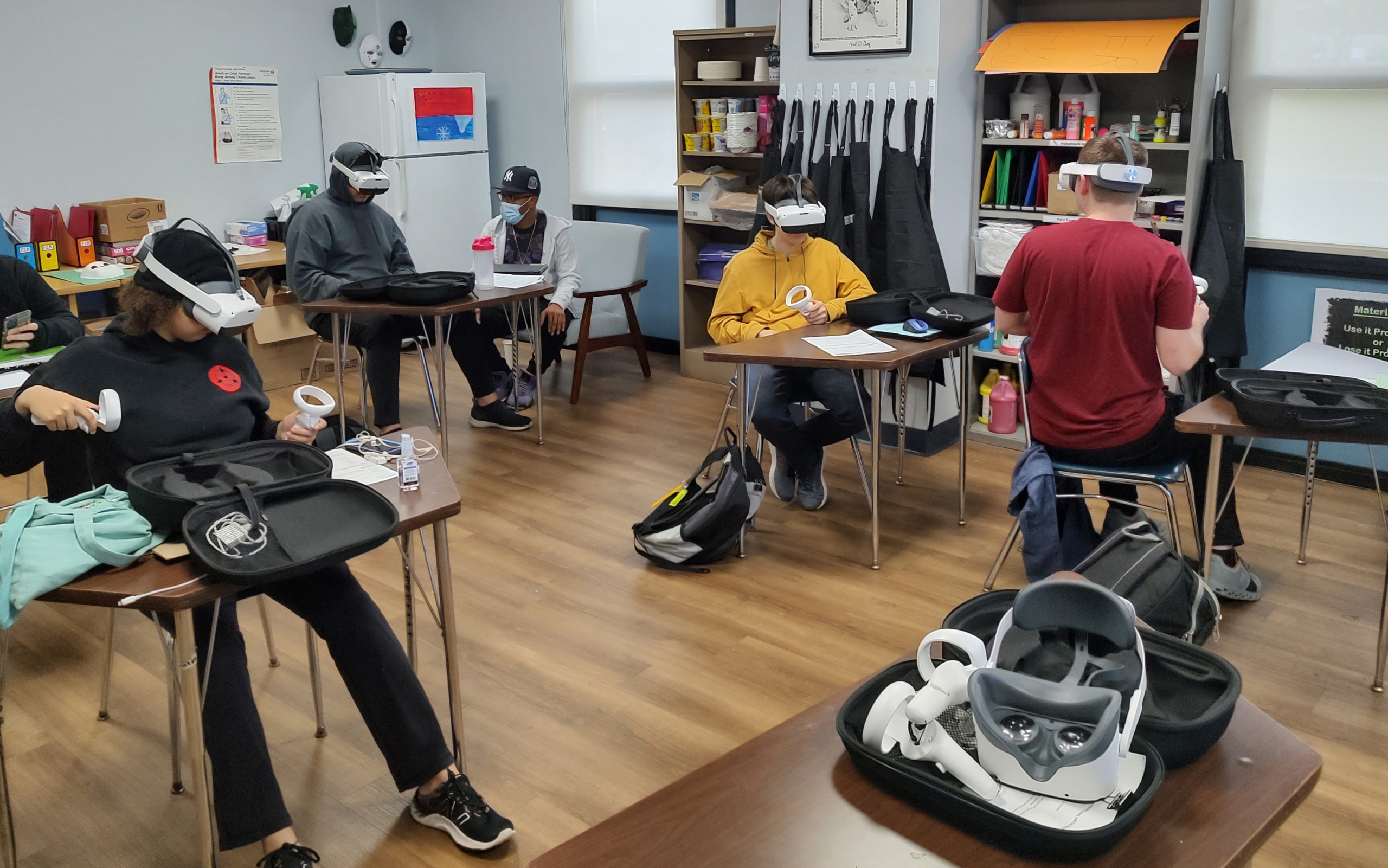 Students from Sackett Educational Center explore VR in their classroom